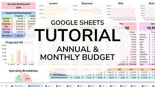 Complete Tutorial for the Annual & Monthly Budget Spreadsheet for Google Sheets