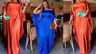 Stylish Bubu Kaftan Dress Tutorial With a Tight Waist and Open Sleeves.