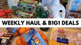 Weekly Grocery Haul at Kroger and Aldi - Shopping Buy 1, Get 1 Free Deals