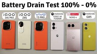 Vivo T3 Pro, iQoo Z9S, Z9S Pro, Motorola G85, Edge 50 Fusion Battery Drain Test 100% - 0%