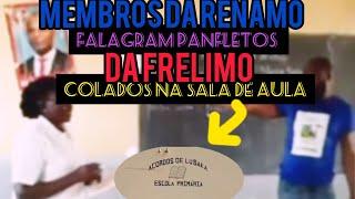 VIOLAÇÃO DA LEI ELEITORAL: PARTIDO RENAMO FLAGRA PANFLETOS DA FRELIMO COLADOS NA SALA DE AULA VEJAM