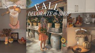 FALL DECORATE & SHOP WITH ME 2024  a cozy for Autumn  + homemade PSL 