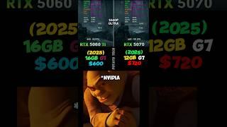 RTX 5060 Ti 16GB vs. RTX 5070 12GB, Which Is Better? #rtx5070 #comparison #pcgaming
