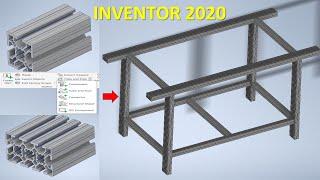 Inventor 2020 Tutorial #148 | Creater Library Profile Aluminium & Structure member frame