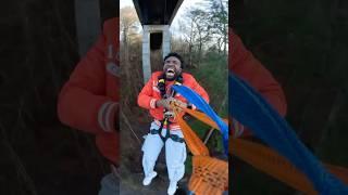 The most amazing scream during his free fall!!  #highlandfling #funny #zipline #travel #explore