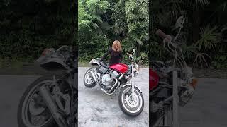 【HONDA CB400FOURスタンドターン】バイク女子ボウラーあいか️#bike #shorts #shortvideo