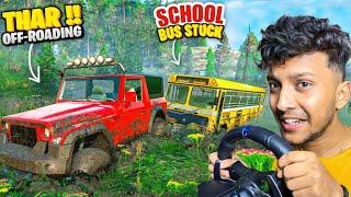 THAR SAVES STUCK SCHOOL BUS IN A RIVER!  Powerful 4x4 Mahindra Thar | IMPOSSIBLE CHALLENGE