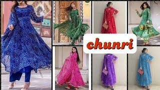 LATEST AMAZING CHUNRI DRESSES COLLECTION IN CHIFFON#CHUNRI FROCKS IN CHIFFON.