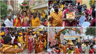 Attapur Bonalu 2024 |Sri Tulja Bhavani Mata Mandir Bonalu | Laxman Shadole | Potharaju Dance