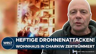 UKRAINE-KRIEG: Kamikaze-Drohnen und Gleitbomben - Heftige Luftangriffe auf Odessa, Charkiw und Kiew