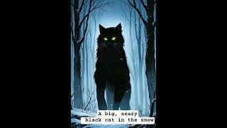 A big, scary black cat in the snow #ai #aiart#animation #animationmemeplaylist #annamalai