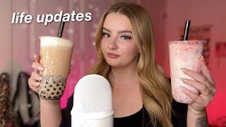 ASMR boba tea mukbang extremely close, cupped whispered rambles