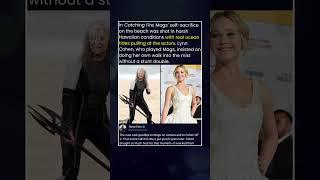 In Catching Fire, Mags’ self-sacrifice on the beach was shot in harsh Hawaiian conditions with real