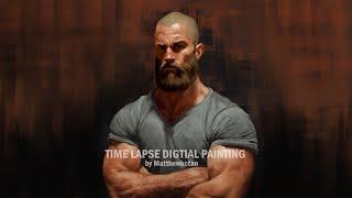 Resilient Presence: Muscular Portrait | Rebelle 6 Digital Art