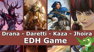 Drana vs Daretti vs Kaza vs Jhoira EDH / CMDR game play for Magic: The Gathering