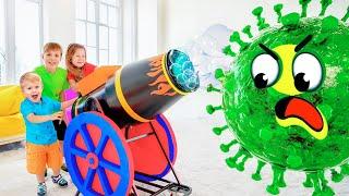 Oliver defeats Viruses + More Funny Kids Videos