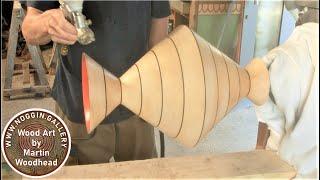 Woodturning Art Deco Vase. (Edited version. Channel trailer)