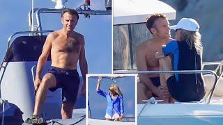 Emmanuel Macron and wife Brigitte look the picture of love during holiday in France