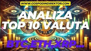 Ulaganje u kriptovalute - Analiza top 10 coina BTC, ETH, XRP, ADA, DOGE, SOL, BNB, TRON, USDC i USDT