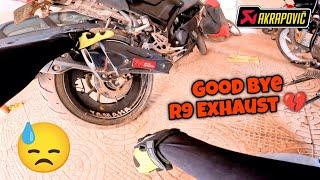 Akrapovic R9 Exhaust Ko Remove karna padega  Last Ride with R9 Exhaust  || #akrapovic #r15v3