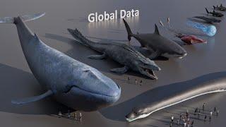 SEA MONSTERS Size Comparison 3D | 3d Animation Comparison