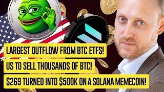 Record Bitcoin ETF outflow, Silk Road Bitcoin sale, Successful Solana trading, New SOL investments