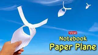 how to make notebook paper flying plane (Viral), flying paper bird plane notebook paper, easy plane