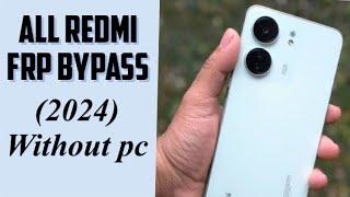 All Redmi frp (2024) without pc | mi frp bypass latest update