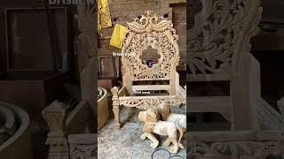 Wooden maharaja chair in teak wood 