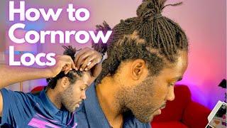 HOW TO CORNROW LOCS | LOC TUTORIAL for Microlocs and Traditional Locs | DIY Braidlocs