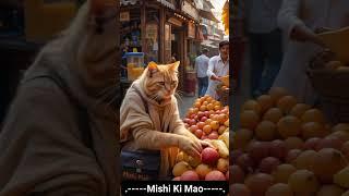 Grocery Shopping by Cute Cat | Mama Cat’s Market Adventure #shorts #cat