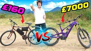 CHEAP DIY ELECTRIC MTB VS PREMIUM £7000 E-BIKE!