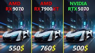 RX 9070 vs RTX 5070  vs RX 7900 XT Test at 1440P and 4K