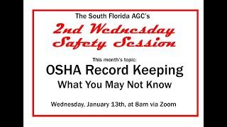 January 2021 Safety Session Powered by Milwaukee - OSHA Record Keeping