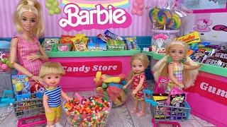 Barbie Doll Family Candy Store Shopping