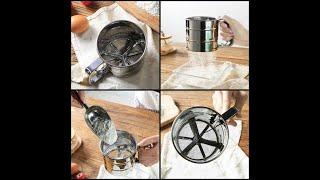 IDEALISK Flour sifter, stainless steel With Trigger-Action Sifting Mechanism Multi-Screen