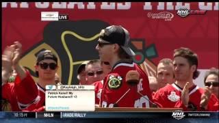 Corey Crawford drops two F-bombs at Blackhawks victory parade