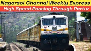 Nagarsol Channai Weekly Express | High Speed Passing Through Partur | Junaid Vlogs