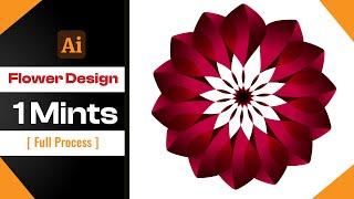 How to make flower art design in adobe illustrator | Graphic design tutorial