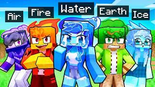 10 FRIENDS on one ELEMENTAL BLOCK in Minecraft!