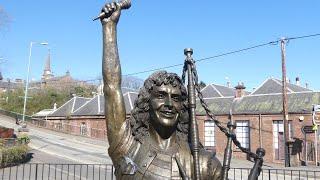 Summer Bon Scott Statue in Kirriemuir Angus Scotland