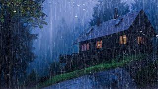 HEAVY RAIN at Night to Sleep Well and Beat Insomnia | Thunderstorm for Insomnia, Relax, Meditation