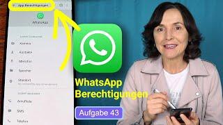 WhatsApp Berechtigungen verwalten. Smartphonekurs mit dem Samsung Teil 43.