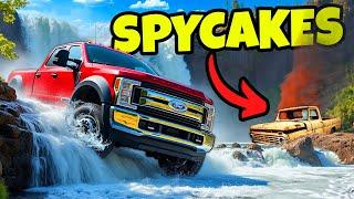 Spycakes & I Drove Trucks Off a Waterfall in Snowrunner Mods Multiplayer!