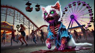 Kitten's Adventure: Unexpected Mishap at the Amusement Park!