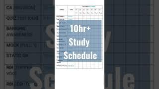 My 10hr+ Study Schedule ⏱️|| Banking Aspirant time table || RBI SBI IBPS || Oct 1st week