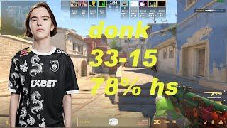 CS2 : Top 1 Faceit DONK dominated lv10 - donk666 POV CS2 ( K/A/D 33/2/15) #donk #faceit #cs2