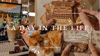 day in the life‍ work errands, reading, stationery haul ️