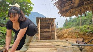 The Process Of Building And Completing a Wooden Bathroom - giang nga Built Herself a New Bathroom.