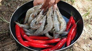 Tasty Shrimp Fried Cayenne Pepper | Shrimp Stir Fry Chinese Kale Recipe
